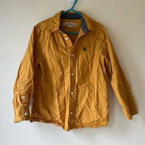 🌼 5/$25 H&M L.O.G.G. Mustard Yellow Boys Button Down Shirt Long Sleeve Size 5-6Y
